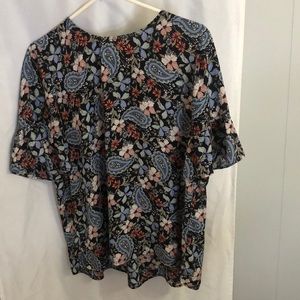 Loft blue floral Paisley print top.